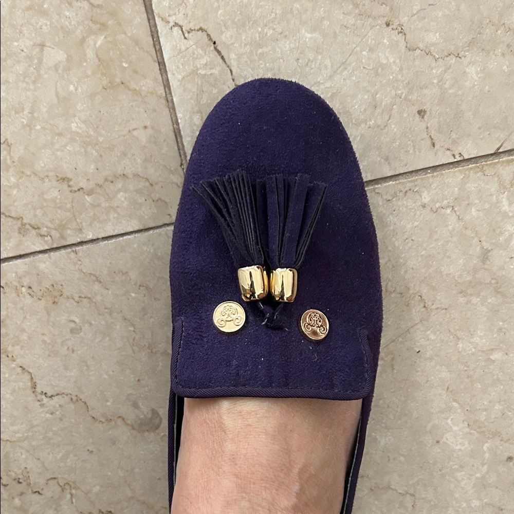 Purple Suede Loafers with Tassels